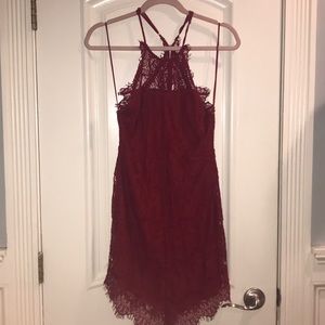 Free People Intimately Red Lace Dress